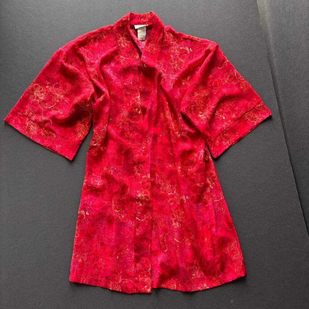 Expressions red kimono with gold floral embroidery - size L